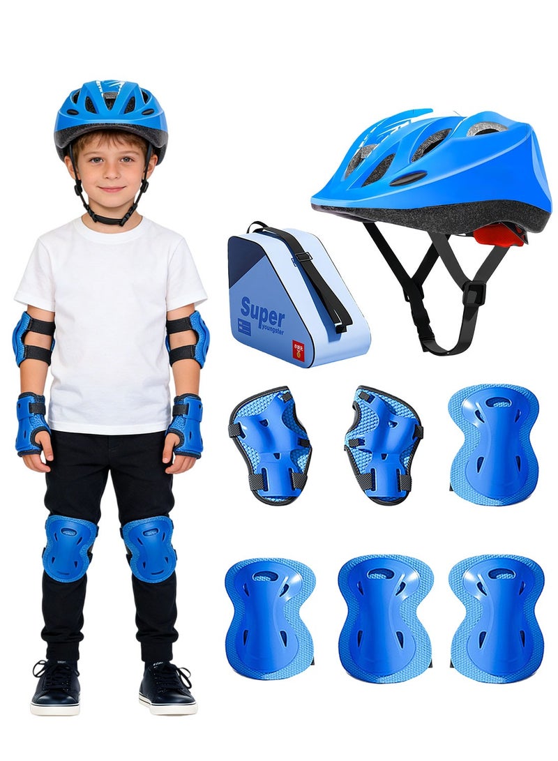 MaBaby Kids Helmet 7 in 1 Adjustable Protective Sports Gear Set, Kids Bike Helmets, Kick Scooter, Inline Skate, with Knee Elbow Pads Wrist Guards, for Kids Ages 3-15 Boys and Girls - Image 1